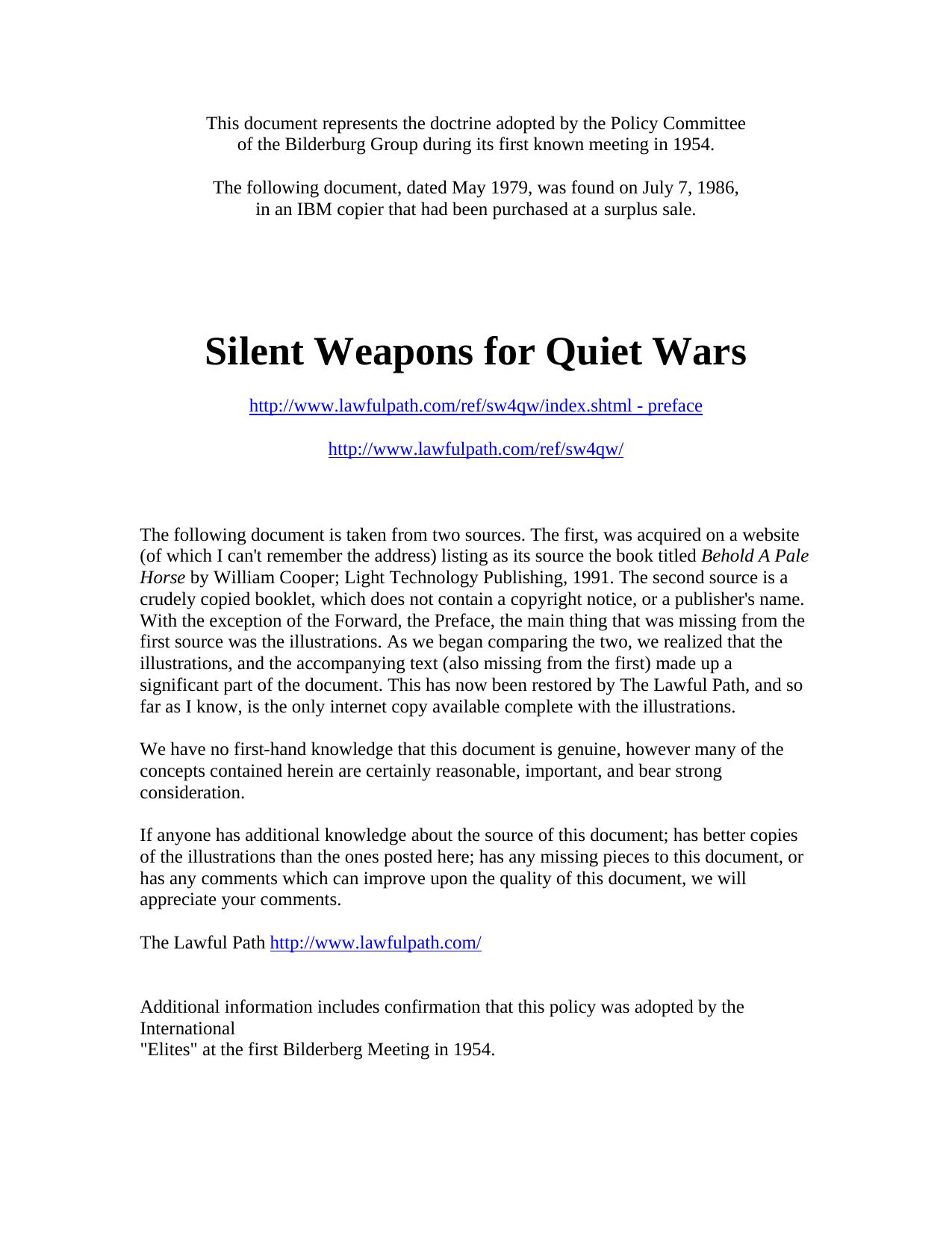 Silent Weapons for Quiet Wars
