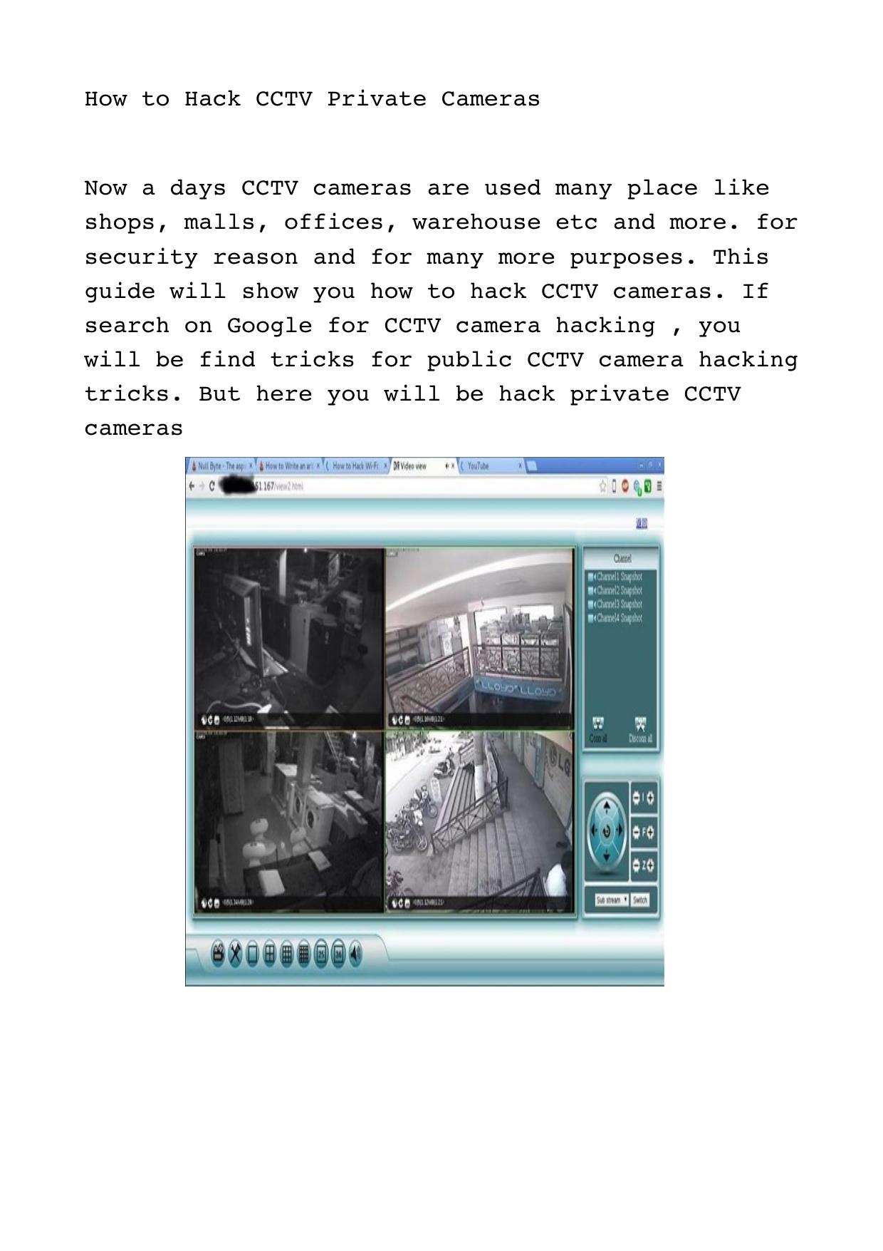 How to Hack CCTV Private Cameras